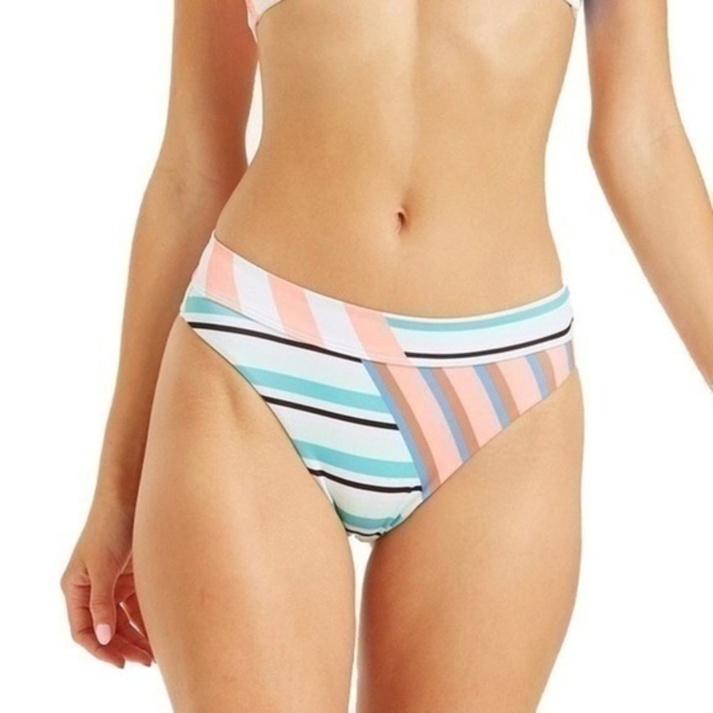 Billabong Multicolor Striped Break A Dawn Maui‎ Bikini Swim Bottoms Size M NWT